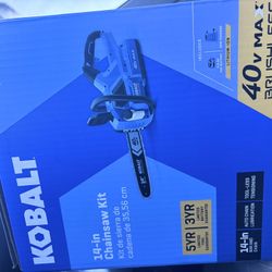 KOBALT 14-IN CHAINSAW KIT BRUSHLESS With 40v max BATTERY AND CHARGER