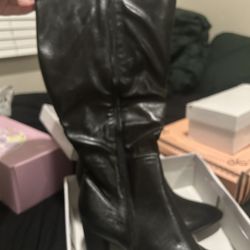 Black Knee High Boots Size 11