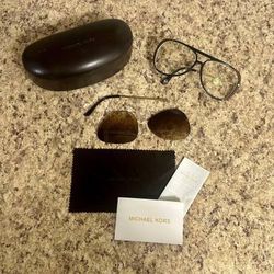 Michael Kors Model Julia Black Prescription Transitions Eyeglasses For Parts With Sunglasses Lens And Eyeglasses Case Included