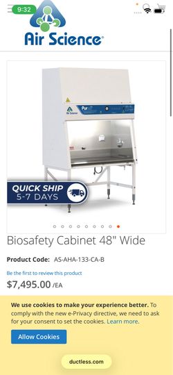NuAire Class II Type A/B3 Biological Safety Cabinet – Laboratory Hood – $2,500 OBO