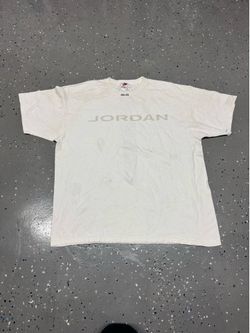 Nike Jordan 23 T-Shirt Vintage White Tonal Spell Out Embroidered Neck XL
