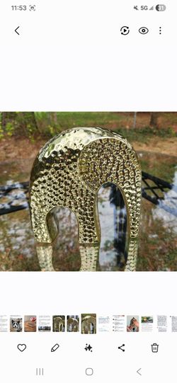 Gold Ceramic Elephant