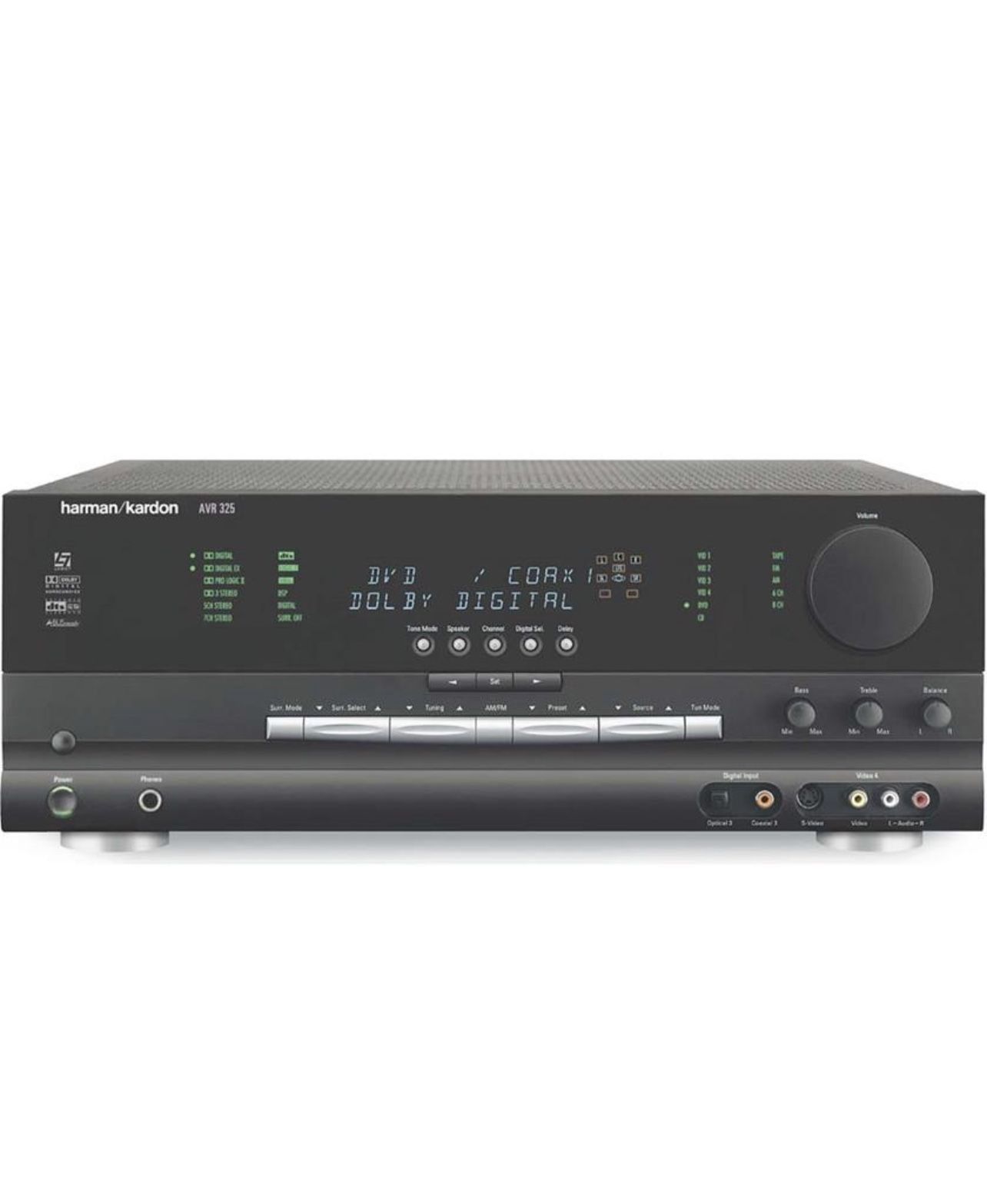 Harman Kardon AVR 325 A/V receiver with Dolby Digital EX, DTS-ES, and Pro Logic II