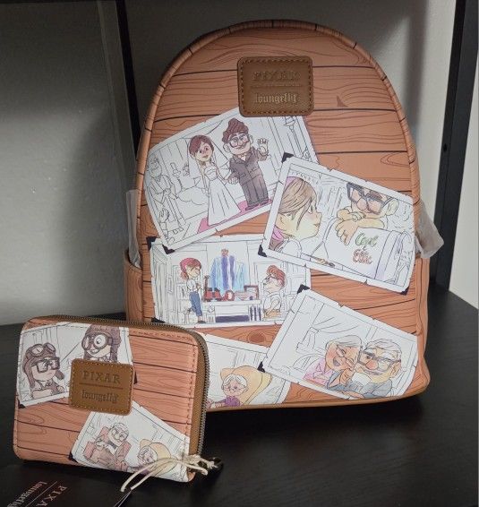 Loungefly Pixar Carl & Ellie Backpack & Wallet Set