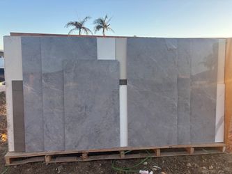 Large Gray Marble-Look Porcelain Tile Slabs