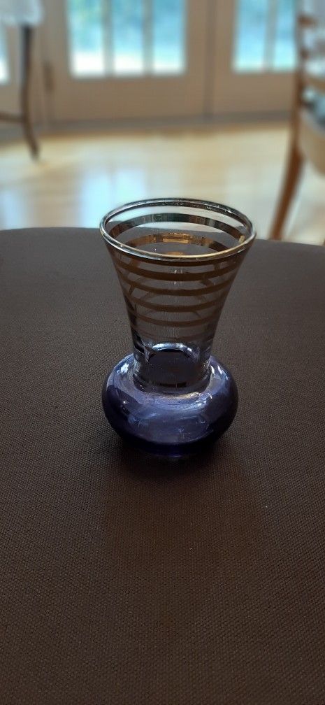 Vintage Bartlett Collins Gold/purple Small Vase .