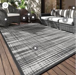 VUNATE Outdoor Rug Carpet 6'x9' Waterproof Reversible Patio Rug Portable Modern Abstract Indoor Outdoor Rug Plastic Straw Rug for RV Camping Garden Pi