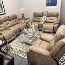 Brand New Power Reclining Sofa Set