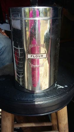 Chrome flour canister