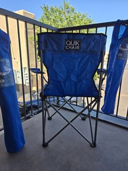 [2] NEW QUIK CHAIRS - Folding Chair. Sky Blue