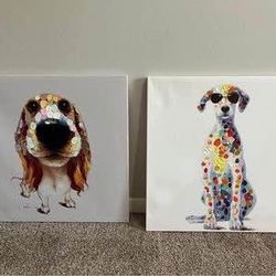 Adorable Dog Paintings (28” x 28”)