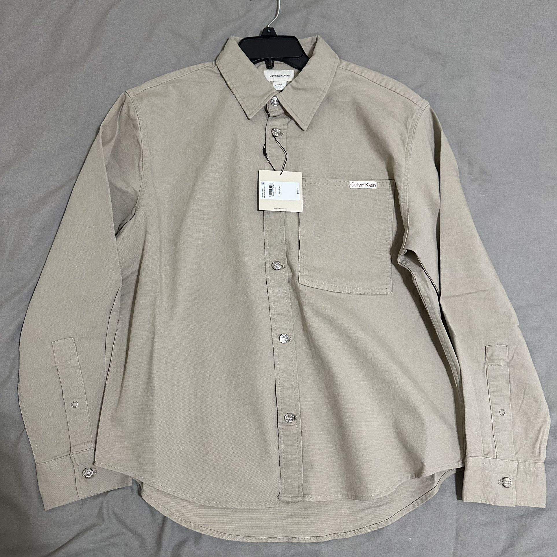Calvin Klein Canvas Relaxed Shirt Jacket Medium NEW