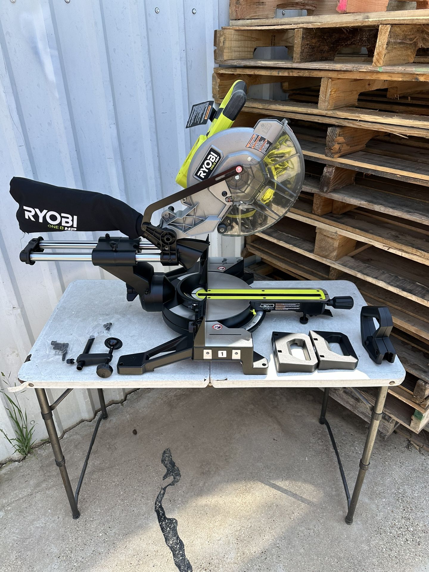 RYOBI NO BATTERY NO CHARGER  ONE+ HP 18V Brushless Cordless 10 in. Sliding Compound Miter Saw New $175