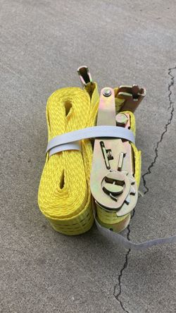 Yellow Ratchet Tie-Down Straps