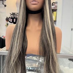 24” Human Hair Wig 13x6 | Balayage | Bleached Knots | 150% Density – $650