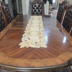 Mohagany Full Size Dining Table 8 Chairs 