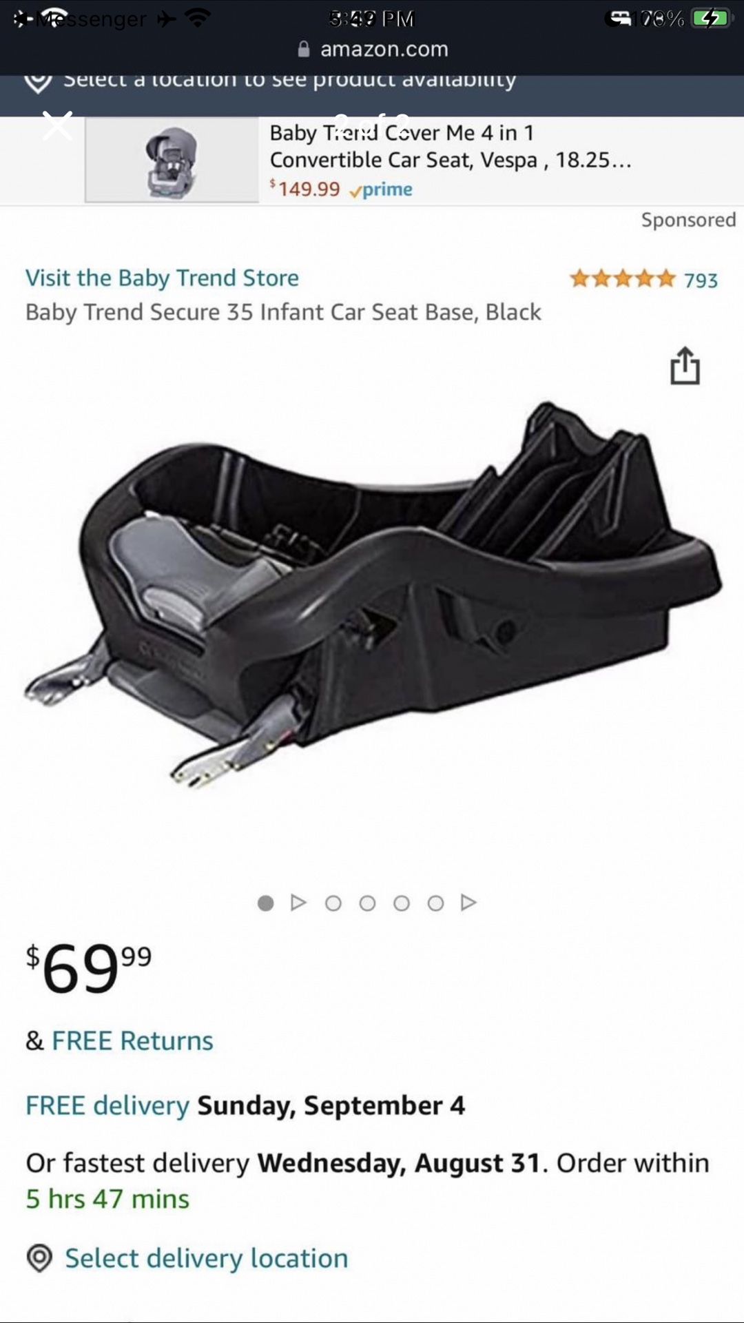 Baby Trend Car Seat Base
