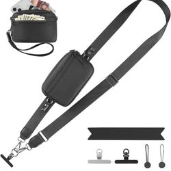 Clip and Go Strap for Phone with Wallet Crossbody, Adjustable Phone Lanyard with