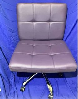 Purple Faux Leather Office Chair with Wheels