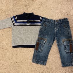 18 Month Boy Jeans Sweater Set