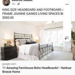 KING SIZE HEADBOARD FOOTBOARD AND FRAME