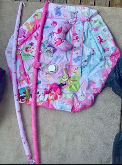 Pink Flamingo Jungle Baby Activity Mat Play Gym