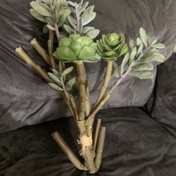 Faux Succulent Branch - 2 Blooms