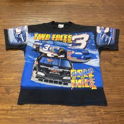 VTG 90’s Dale Earnhardt “Two Faces Of The 3” All Over Print Shirt, Size: 2XL