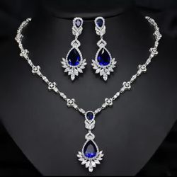 Wedding Bridal Silver Jewelry Set