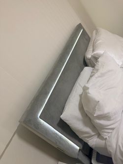 Gray Upholstered Bed Headboard
