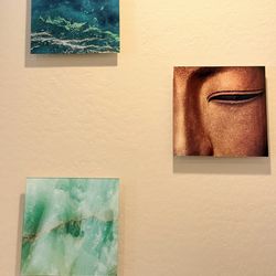 Modern Glass Wall Art – 3 Piece Set (12” x 12” Each)