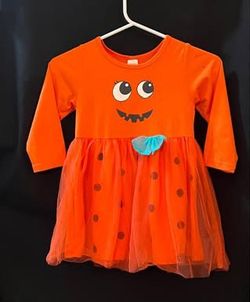 Super Especial  Vestido De Calabaza Para Niña 5T
