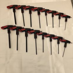 T-Handle Metric and standard (SAE) 16 -Pieces Ball End Hex key set