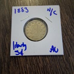 1883 No Cents 5 Cent