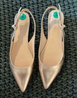 Nine West Gold Slingback Flats Size 8