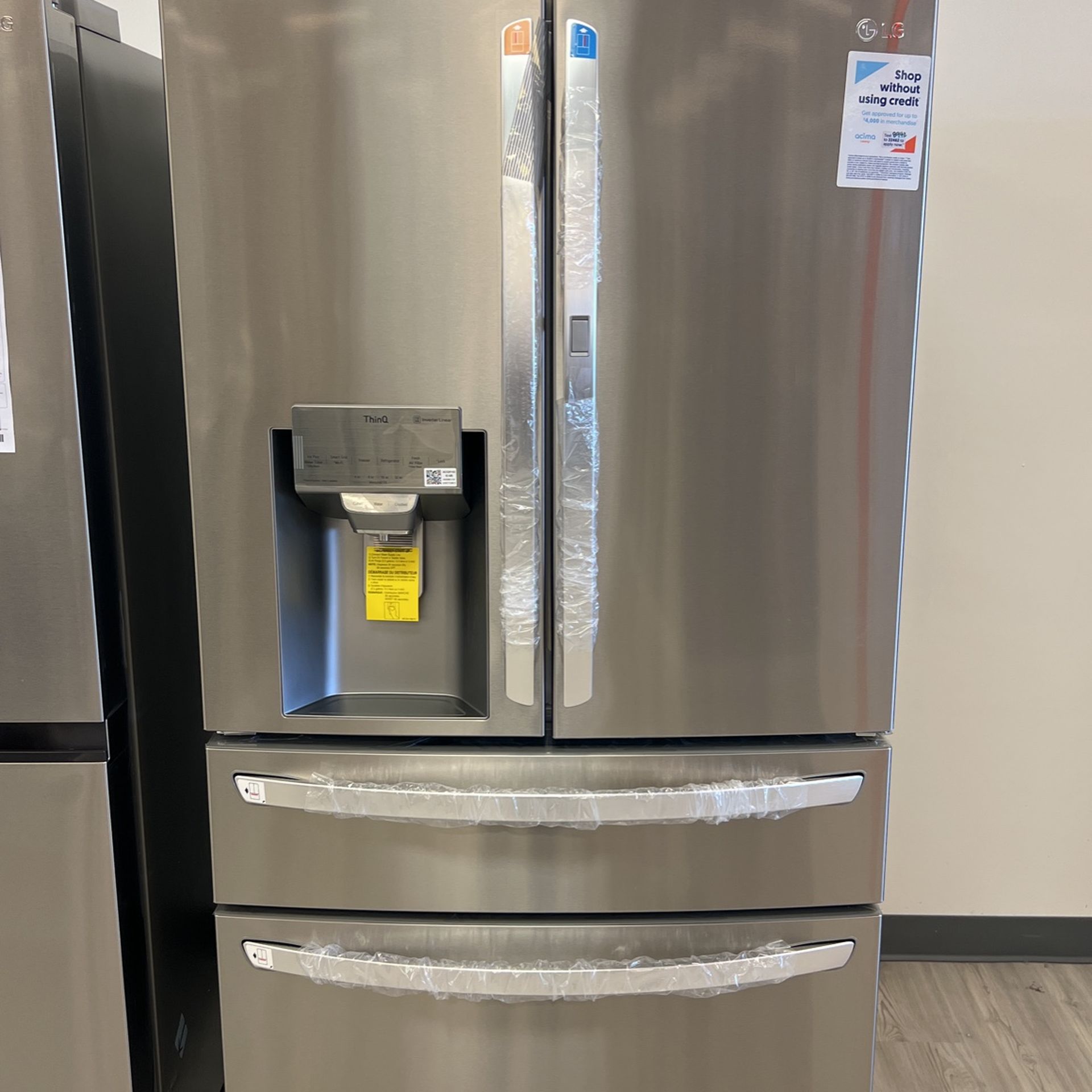 LG 29.5-cu ft 4-Door Smart French Door Refrigerator with Dual Ice Maker, Water and Ice Dispenser and Door within Door (Fingerprint Resistant)