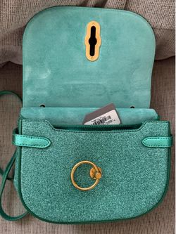 Mulberry Green Glitter Amberley Leather Satchel