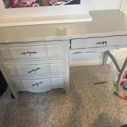 Gray Vanity Desk / Makeup Desk - Needs TLC - $45 OBO