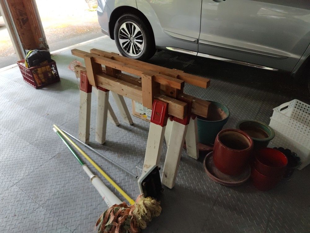 Free, Metal And 2x4 Saw Horses