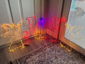 5 piece Christmas Window Lighted JOY Decoration