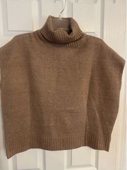 NEW Brown Turtle Neck Short Sleeve Sweater | Size Large | Soft Knit