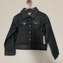 Toddler Girl Sparkle Jean Jacket Dark Blue 3t