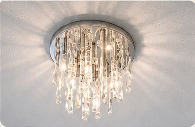 Modern Crystal Flush Mount Chandelier