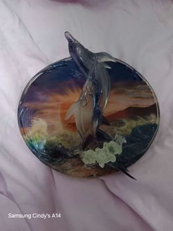 Dolphin Figurine Decorative Plate