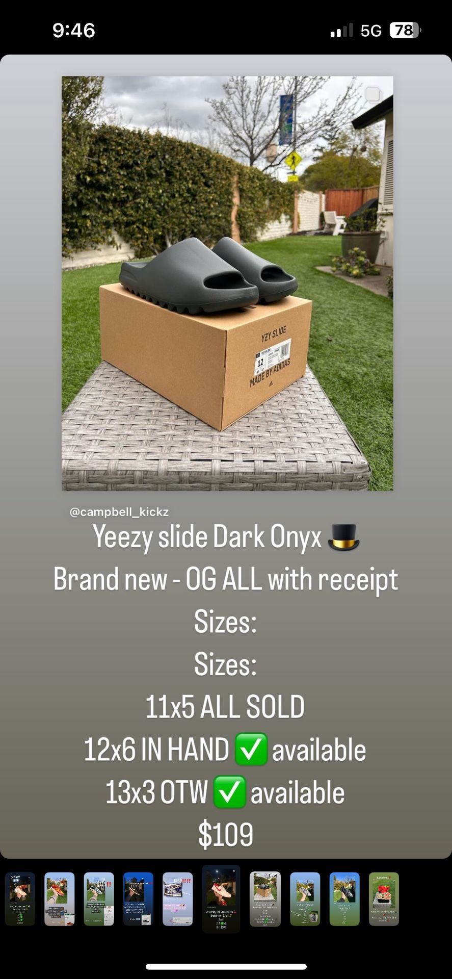 Yeezy slide Dark Onyx 🎩