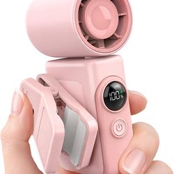 Hotsales Clip-On Portable Fan, 13500 RPM Rechargeable Handheld Mini Fan with LED Display, 360° Rotating Detachable Clip, Stroller Fan for Baby, Compac