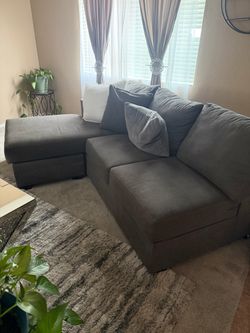 Gray Fabric Sectional Sofa