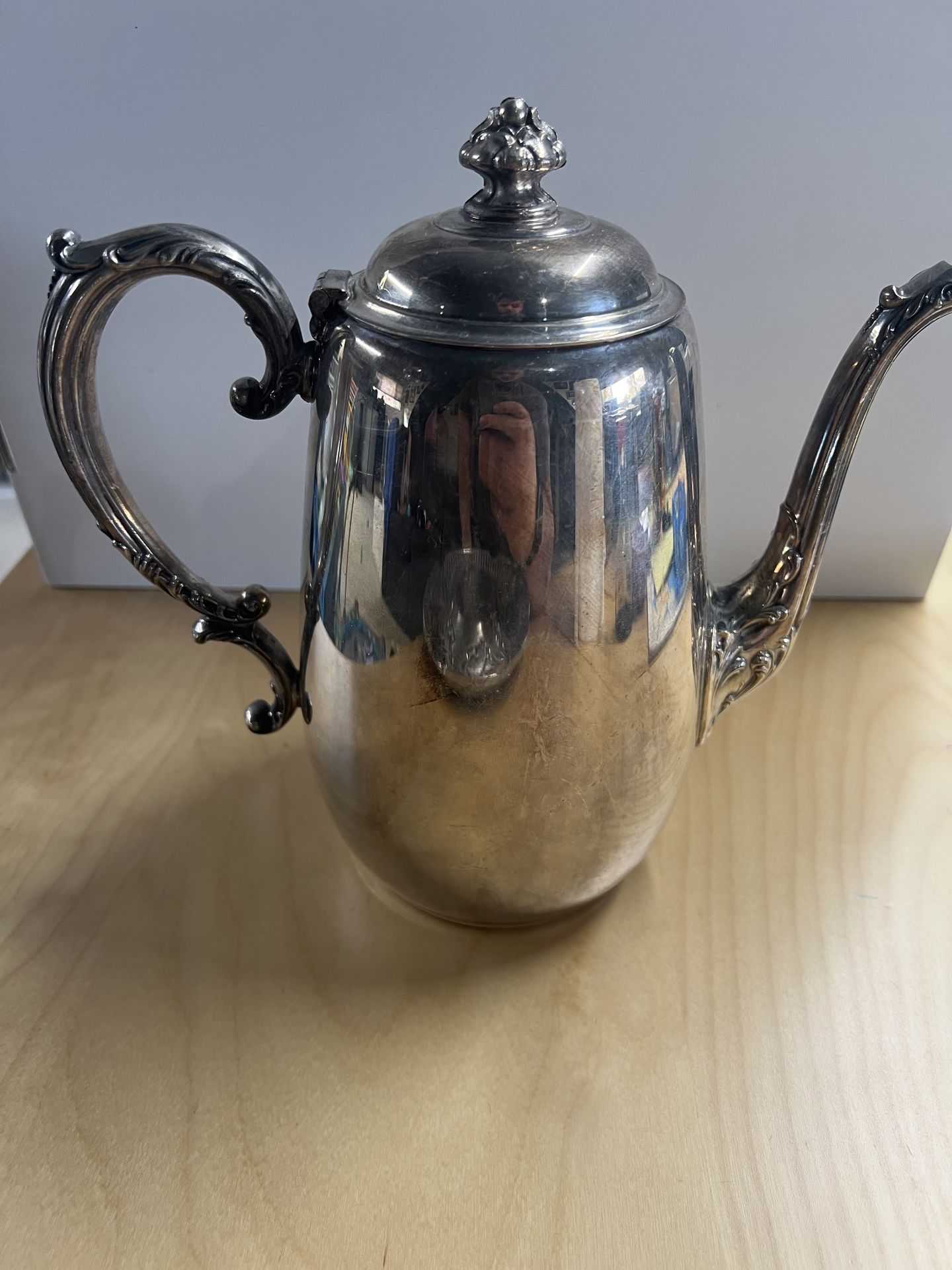 Silver-plated tea or coffee pot
