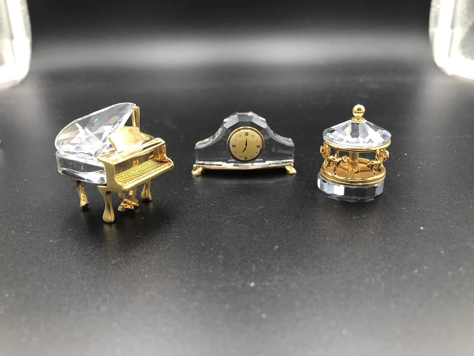 Swarovski Crystal Memories Figurines, Piano, Clock, Carousel
