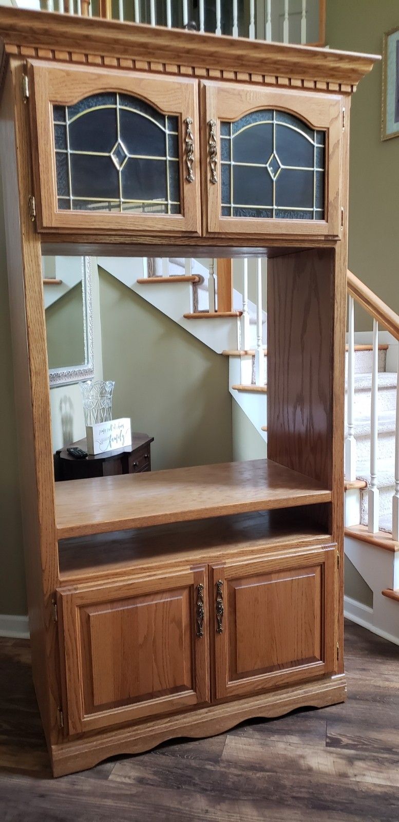 Solid Oak Entertainment Unit.